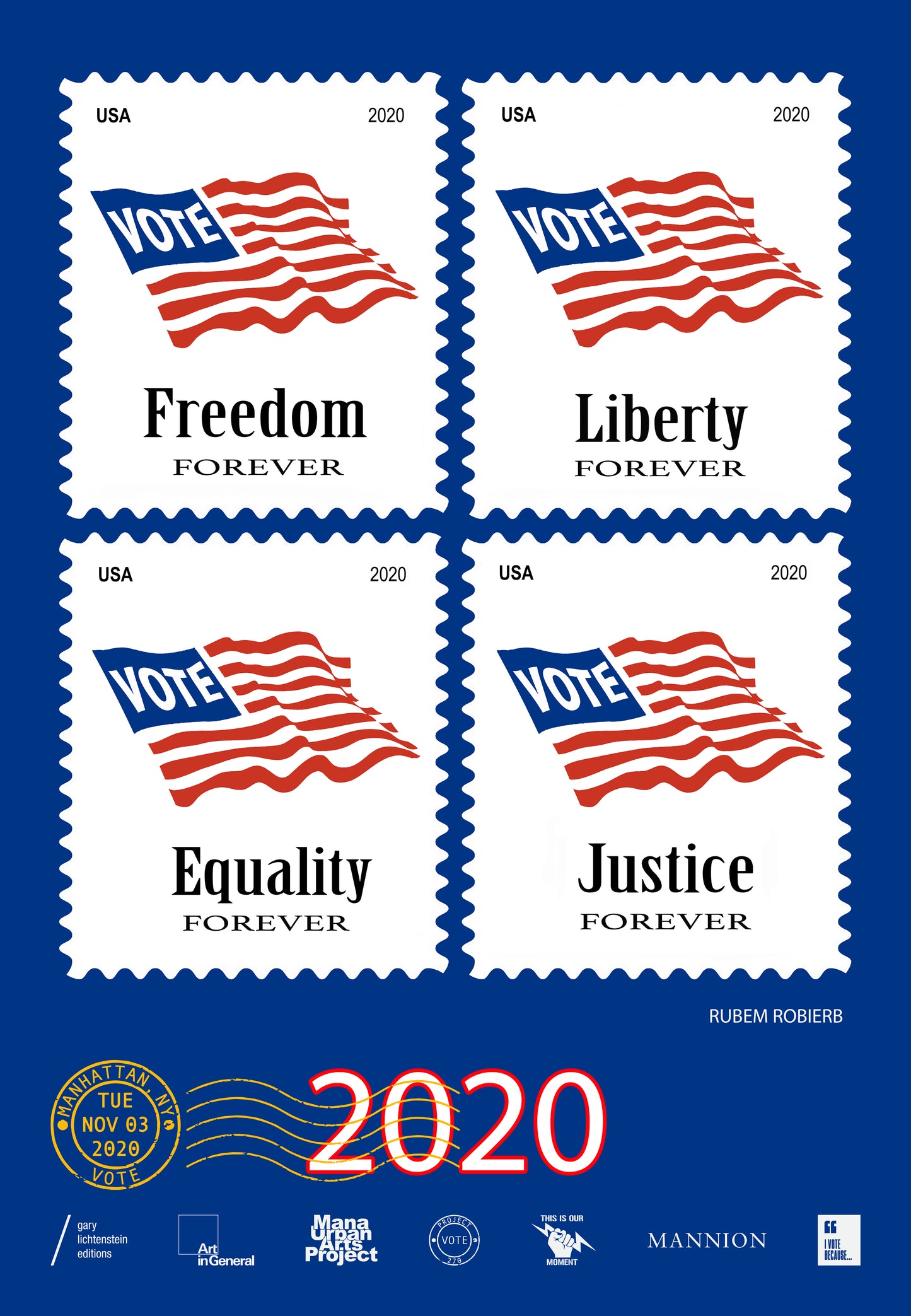 Manhattan, New York Get Out The Vote Poster by Rubem Robierb