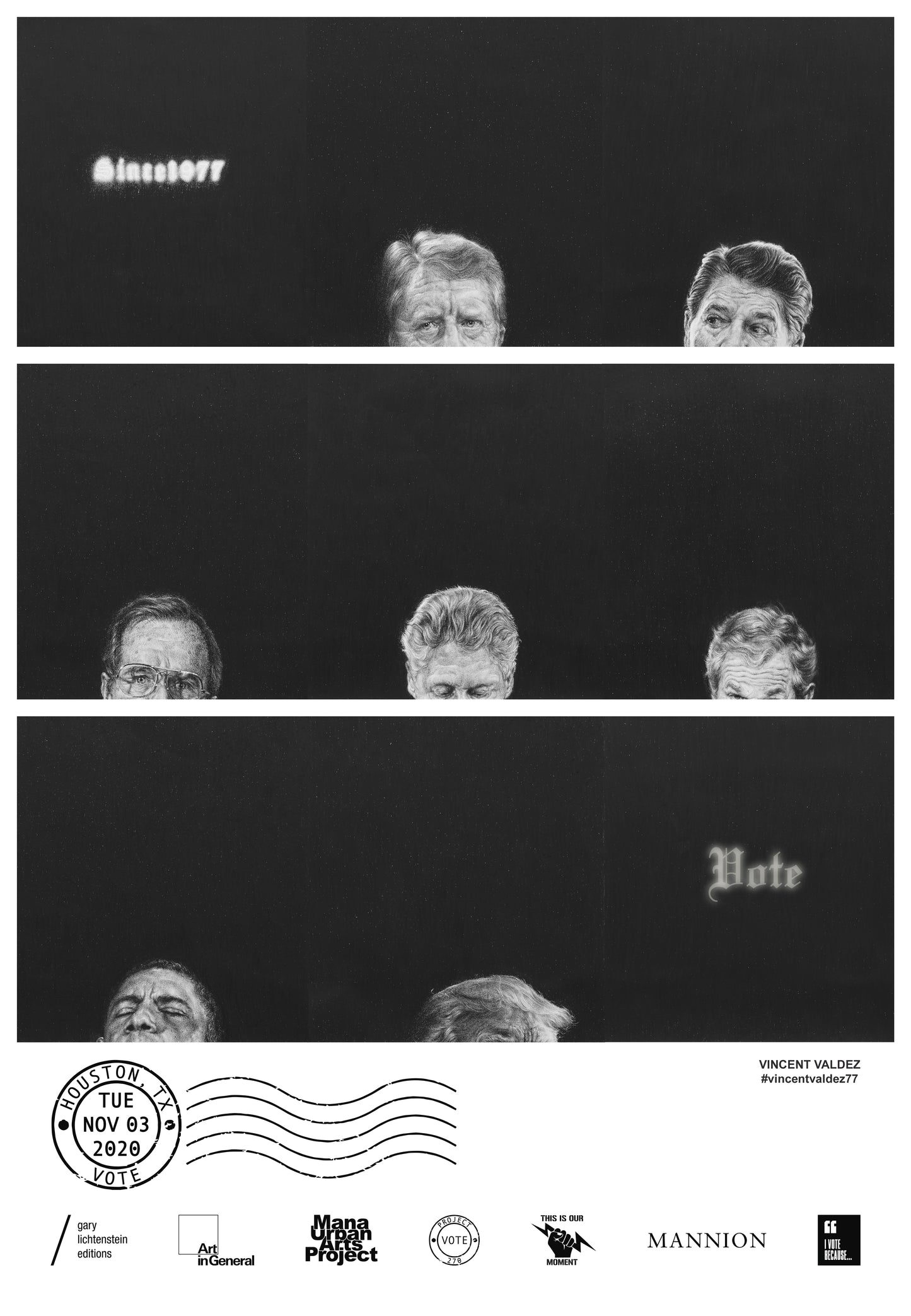 Houston, Texas Get Out The Vote Poster by Vincent Valdez