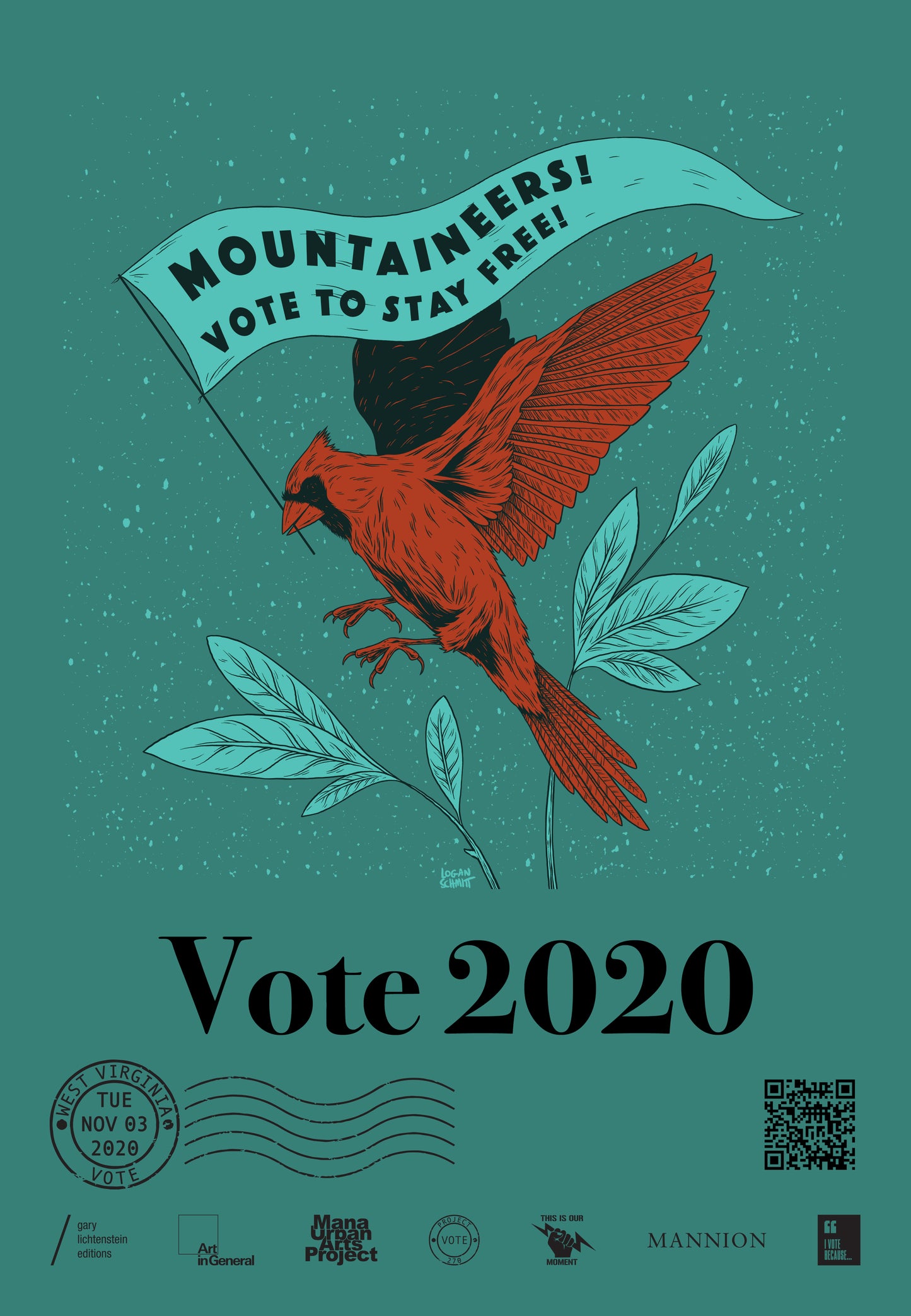 West Virginia Get Out The Vote Poster by Logan Schmitt