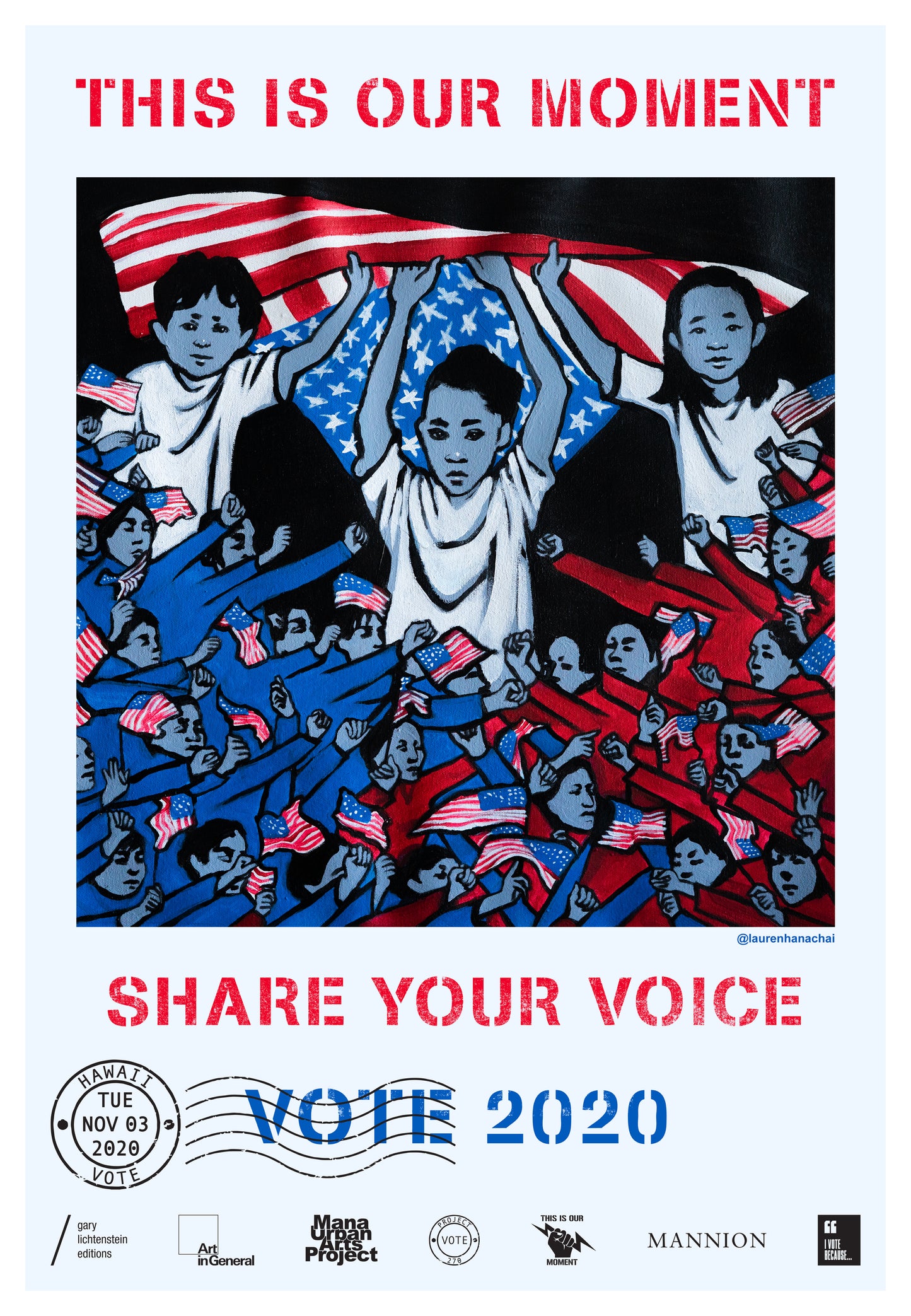 Hawaii Get Out The Vote Poster by Lauren Hana Chai