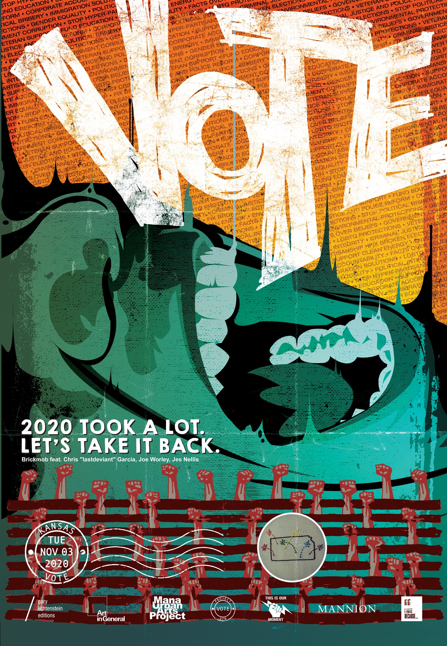 Kansas Get Out The Vote Poster by feat. Chris "lastdeviant" Garcia, Joe Worley, and Jes Nellis